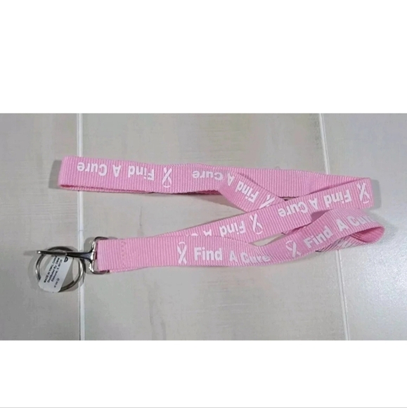 Set Of 7 ~ Breast Cancer Awareness Lanyard Pink Find a Cure BCA Badge Holder - Picture 4 of 4